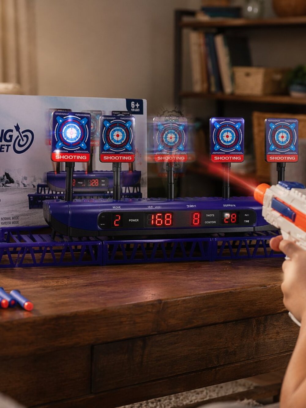 Electronic Shooting Digital Target Nerf Elite Mega Rival Darts Game 4 Modes Toy
